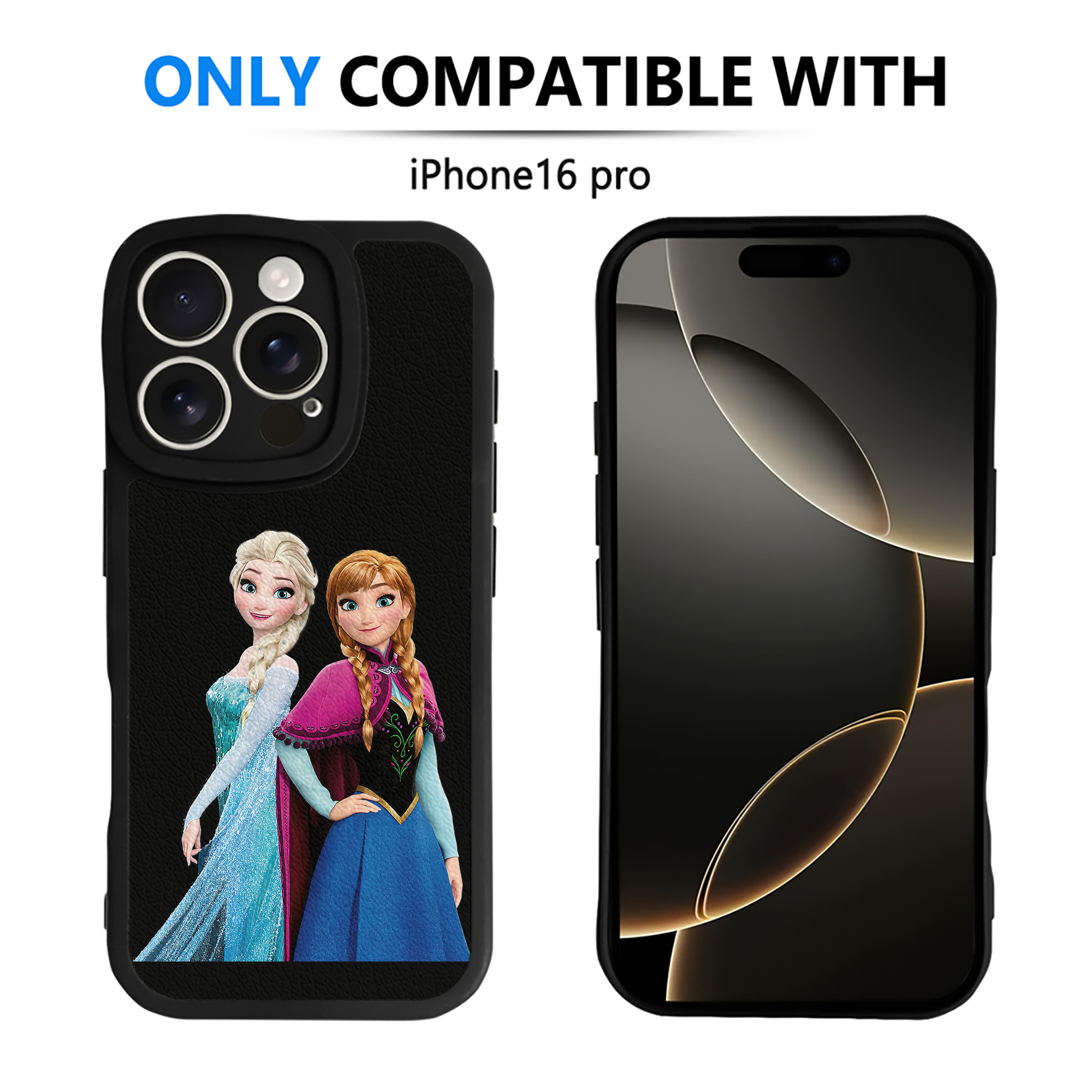 （画像用） アナと雪の女王 アンナ エルサ Frozen Anna Elsa 【iPhone 16シリーズ対応】シリコンスマホケース（レザー調） 材質：シリコン